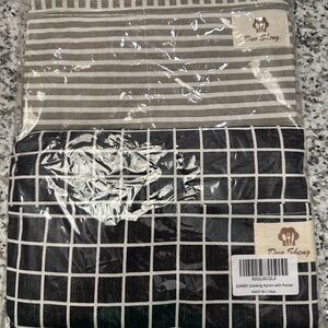 Duo Sheng Striped and Checkered Apron